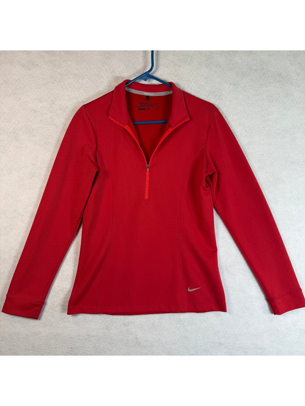 Nike Golf Tour Performance Dri-Fit Red Long Sleeve Pullover Top Small